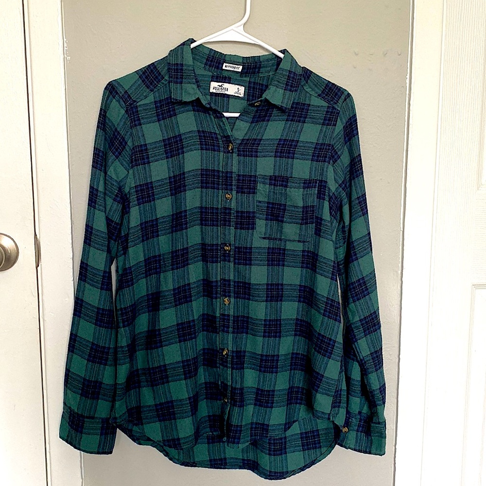Hollister Boyfriend Style Dark Green Flannal